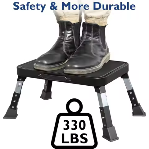 3-Speed Adjustable Folding Step Stool for Adults and Seniors, Safer Metal Step Stool, Sturdy and Sta
