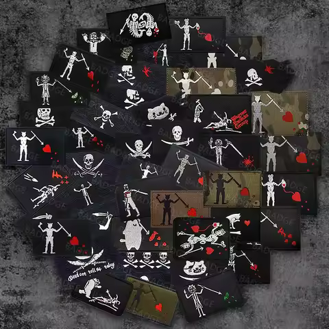 Pirate Jack Rackham Flag Patch Pirate Skull Flags Tactical Pride Flag Patches for Clothes Hat Team
