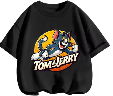 Stylish Tom And Jerry Children T Shirt Summer Thin Short Sleeve Kawaii Design Casual Daily Clothes