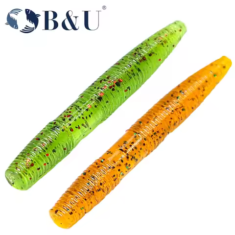 B&U-Floating Senko Worm Silicone Baits for Perch Trout, Tpr Stickbait, Soft Plastic Fishing Lures, A