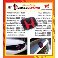 BLACK - Honda City JAZZ CIVIC BR-V CR-V HR-VACCORD ODYSSEY STREAM Type-R Front &amp; Rear Logo(Badge/Emblem)Red+Black