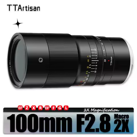TTArtisan 100mm F2.8 Macro 2x Lens for Insect Photography with Sony E Fuji XF GFX Canon RF EF Nikon 