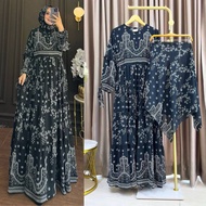 K-FASHION Gamis Set Hijab Terbaru 2024 Kekinian Baju Wanita Lebaran Model Baru Import Viral Premium 