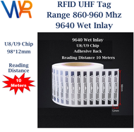 UHF RFID tag sticker 9640 Wet Inlay 915mhz Adhesive Inlay Label