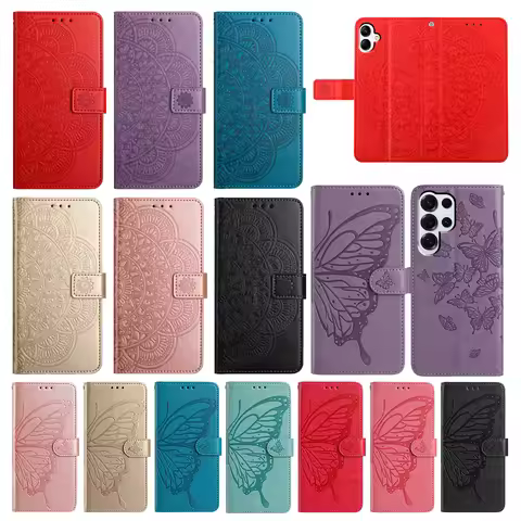 Butterfly Flower Leather Phone Wallet Case Book For Samsung Galaxy Note 20 Ultra 10 Plus 9 8 S7 S6 A