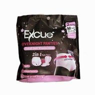 EXCUE SANITARY PANTIES 2pcs High Absorbent Lady Sanitary Pants Night Secure & Overnight Panties Over
