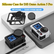 Silicone Case for DJI Action 5 Pro Accessory Soft Shell + Lens Cap Cover Rubber Silicone Protect Cas