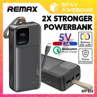 REMAX Powerbank 2.4A Quick Charging 30000mAh Portable With Built In PD Type C Cable 30k Phone Charger RPP-659