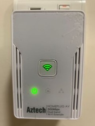 Aztech HomePlug AV 500Mbps Ethernet Adapter with 300Mbps Wireless N Dual-Band Extender