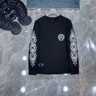 ＜902＞FEN21SS รุ่นที่ถูกต้อง Chrome Hearts  เสื้อผ้าฤดูใบไม้ร่วงกำลังจะมา   แขนยาวลายดอกเกือกม้าแบบคล