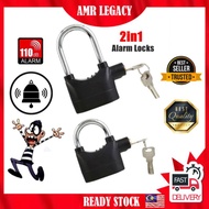 2 in 1 Siren Padlock Alarm Security/Lock Kunci Basikal/Motorsikal/Rumah/Motor/Motorcycle/Bicycle/Hou