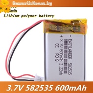 /3.7V 582535  602535/600mAh Rechargeable Lithium Polymer Battery Li-ion Cell For DVR GPS LED Lights 