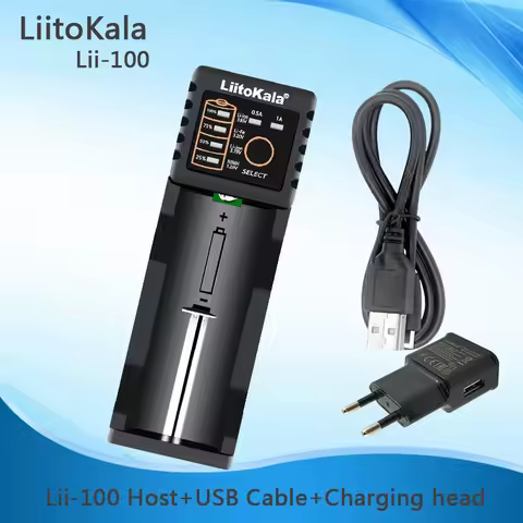 LiitoKala Lii-100C Lii-100 B Battery Charger For 18650 18350 26650 16340 RCR123 14500 3.7V 1.2V Ni-M
