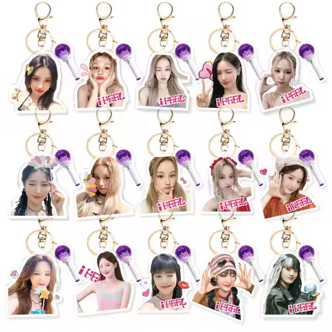 KPOP (G)I-DLE GIDLE I FEEL Merch Keychain for Women Men Kawaii Fashion Acrylic Key Ring Holder Gifts