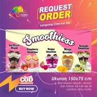 Spanduk Banner 150x75 Es Smoothies Buah Bisa Custom