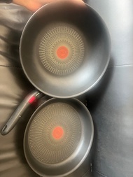 Tefal疊疊系列鈦金6X深炒鑊煎pan手柄，三件