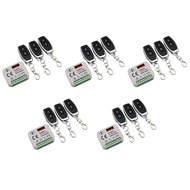 wsustore--5X Garage Gate Remote Receiver 433 868MHz 300-900MHZ 9-30V Receiver with Remote Control