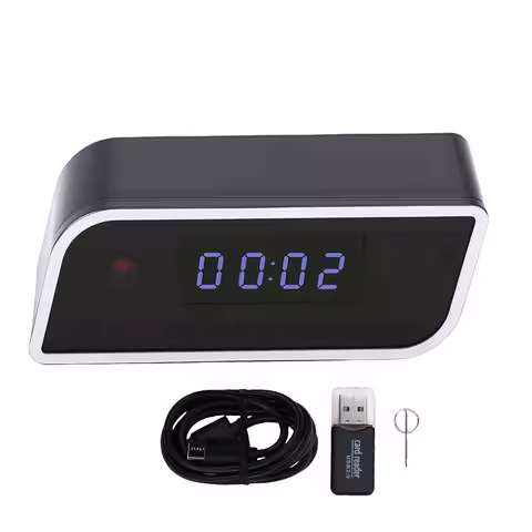 FHD Clock Camera FHD WiFi Camera Clock Indoor Wireless Security Camera with LED Time Display Motion 