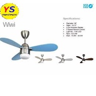NSB Ceiling Fan With LED Light - WIWI 38"