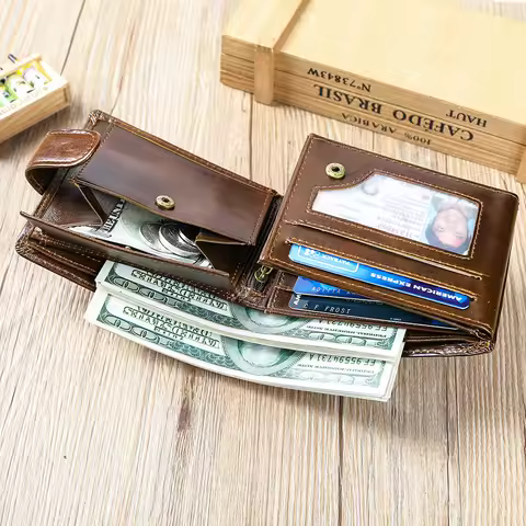 WESTAL RFID Designer Wallet Men Genuine Leather RFID Wallet Front Coin Pocket Purse Money Bag Leathe