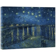 Starry Night Over the Rhone Van Gogh Oil Painting, Extra Large Giclee Canvas Print