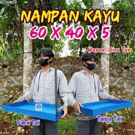 Wooden Tray, Asong Tray with/ Rope, No Rope, Storage Box, Color Darkbiru, Size 60x40x5