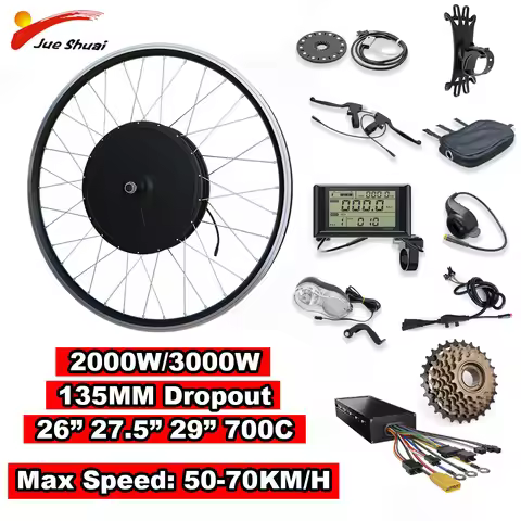 48V 2000W 3000W Rear Motor 26“ 27.5” 700C 29" Wheel Electric Bike Conversion Kit Brushless Gearless 