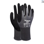 [New] 1-Pair Nitrile Impregnated Work Gloves Safety Gloves for Gardening Maintenance Warehouse for Men and Women (Black Gray M)