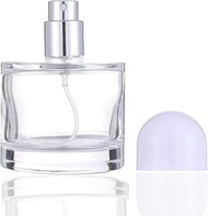 50ML/1.7OZ Refillable Cosmetic Spray Bottle, Empty Glass Perfume Bottle with Spray Atomizer (White, 