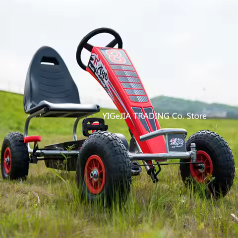 4 wheel kids go kart, pedal-powered go kart with rubber wheel, 10inch inflatable wheel go kart with 