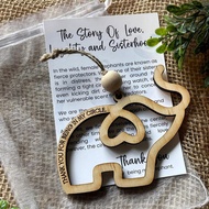[FS] 1/2/3/5/10 Pcs Friendship Gift Sisterhood Elephant Wooden Elephant Ornament with Story Card Chr