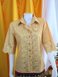 ร้านแชมป์อุดร เสื้อลูกไม้ผ้าบางคอปก มีมากกว่า 10 สี อก 404244464850 เสื้อเชิ้ต ชุดไปวัด เสื้อลูกไม้ผญ2022 เสื้อคนอ้วนผญ ชุดผ้าไทยหญิง