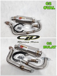 Knalpot Original CLD Type C2 Bulat C2 Oval spek bour up, touring,kirian,drag, road race, matic trail