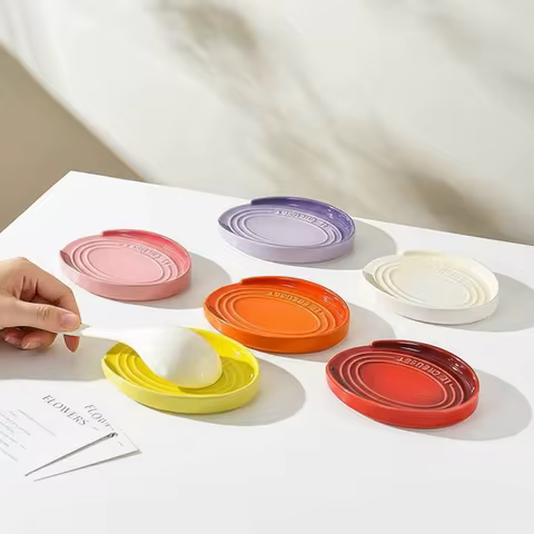Le Creuset Cerc Spoon Holder Kitchen Soup Spoon Storage Pad round One Layer Diware Ra for Home Use
