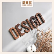 Wooden Wall Letters, Decorative Embossed Letters, Decorative Wooden Wall Letters Dark Color Size 7/8