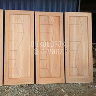 Kusen dan daun pintu minimalis kayu mahoni - Model no 2