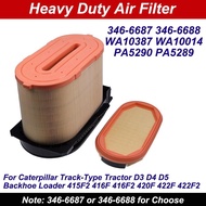 Air Filter For Caterpillar Tractor D3 D4 D5 415F2 416F2 422F2 346-6687 346-6688 WA10387 WA10014 PA52