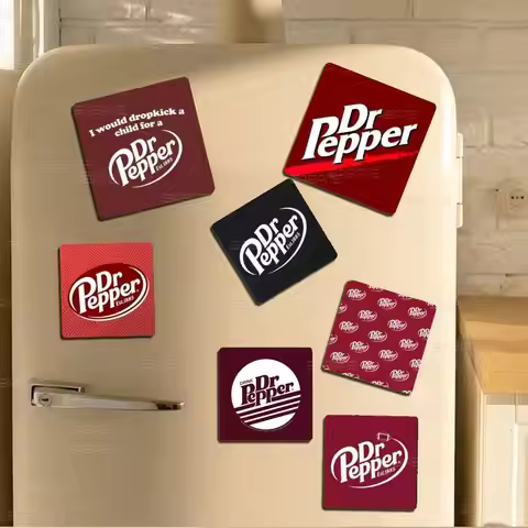 D-Dr Pepper Cartoon PVC Refrigerator Magnets Heat Transfer Printing Fridge Sticker For Home Kitchen 