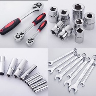 Ready Stock (Heavy Duty) CR-V 60/82/121pcs Combination Socket Wrench Set Tools Ratchet Tool Set Span