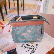 1PCS A cosmetic bag storage bag with a cartoon flamingo pattern style