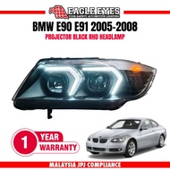 BMW 3 SERIES E90 E91 2005-2008 PROJECTOR BLACK RHD HEADLAMP