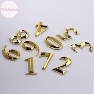 Trillionca 1pc Height 5cm Golden Home Sticker Address Door Label Gold Modern House Number SG