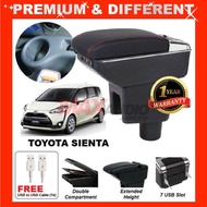 [FREE 🎁] TOYOTA SIENTA 2015 - 2019 Premium Quality Adjustable Leather USB Arm Rest with Cup Holder