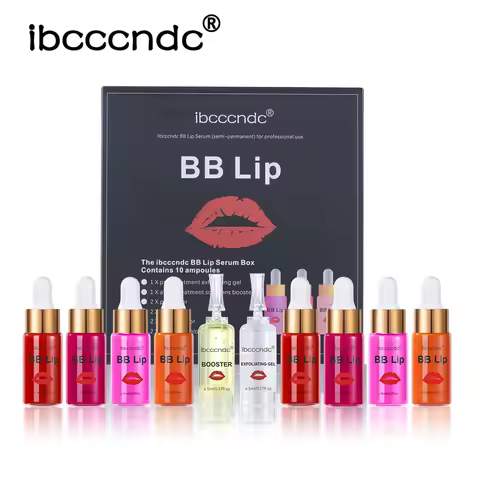 BB Lips Ampoule Serum Starter Set Semi-Permanent BB Lip Gloss Tinted Pigment Lasting Moisturizing Fo
