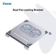 Unew Aluminum Alloy Dual Fan Laptop Cooling Stand with Foldable Design & Type-C Port