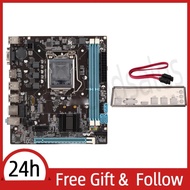 PC Motherboard  H61 6 USB2.0 Mining Mainboard Dual Channel ITX LGA 1155 with 100M NIC for Office