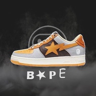 BAPE STA Fashion Casual Sneakers Gray Orange