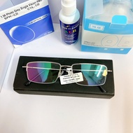KT500 half-rimmed 0-degree fashion glasses, bright Silver, Japanese-fashion 0-degree lenses, super l