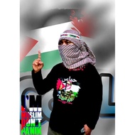 Kaos Palestina lengan panjang jumbo distro combat 30s/20s/24s unisex