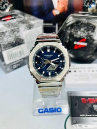 CASIO G-SHOCK Full Metal นาฬิกาข้อมือผู้ชายสายสายสแตนเลส GM-2110D series รุ่น GM-2110D-2B สินค้าขอบแ